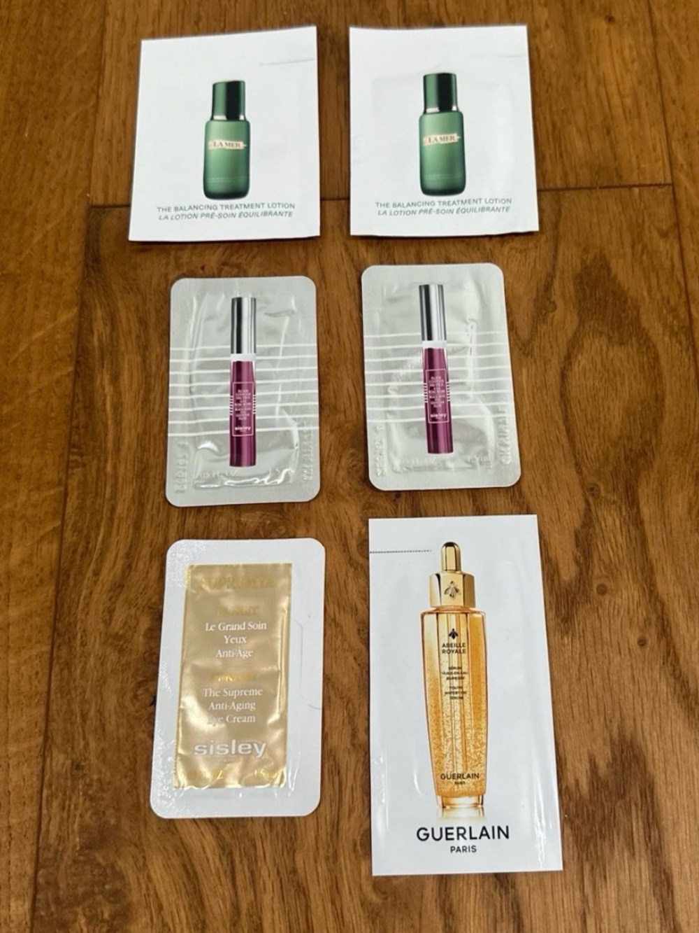 6 luxury beauty samples. New. Sisley Paris, La mer, Guerlain,
